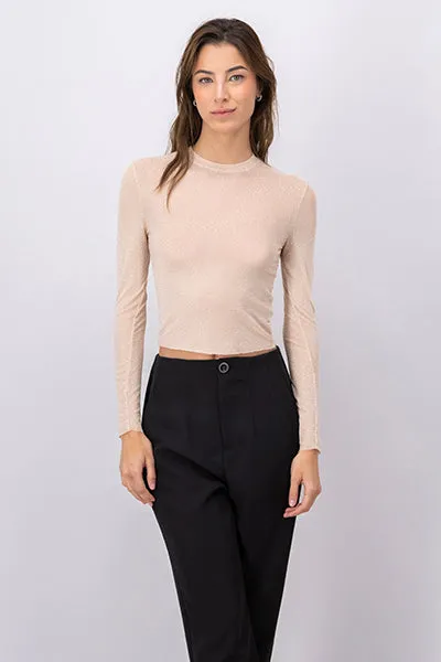 Top Mesh Manga Larga Brillos sold by Shasa