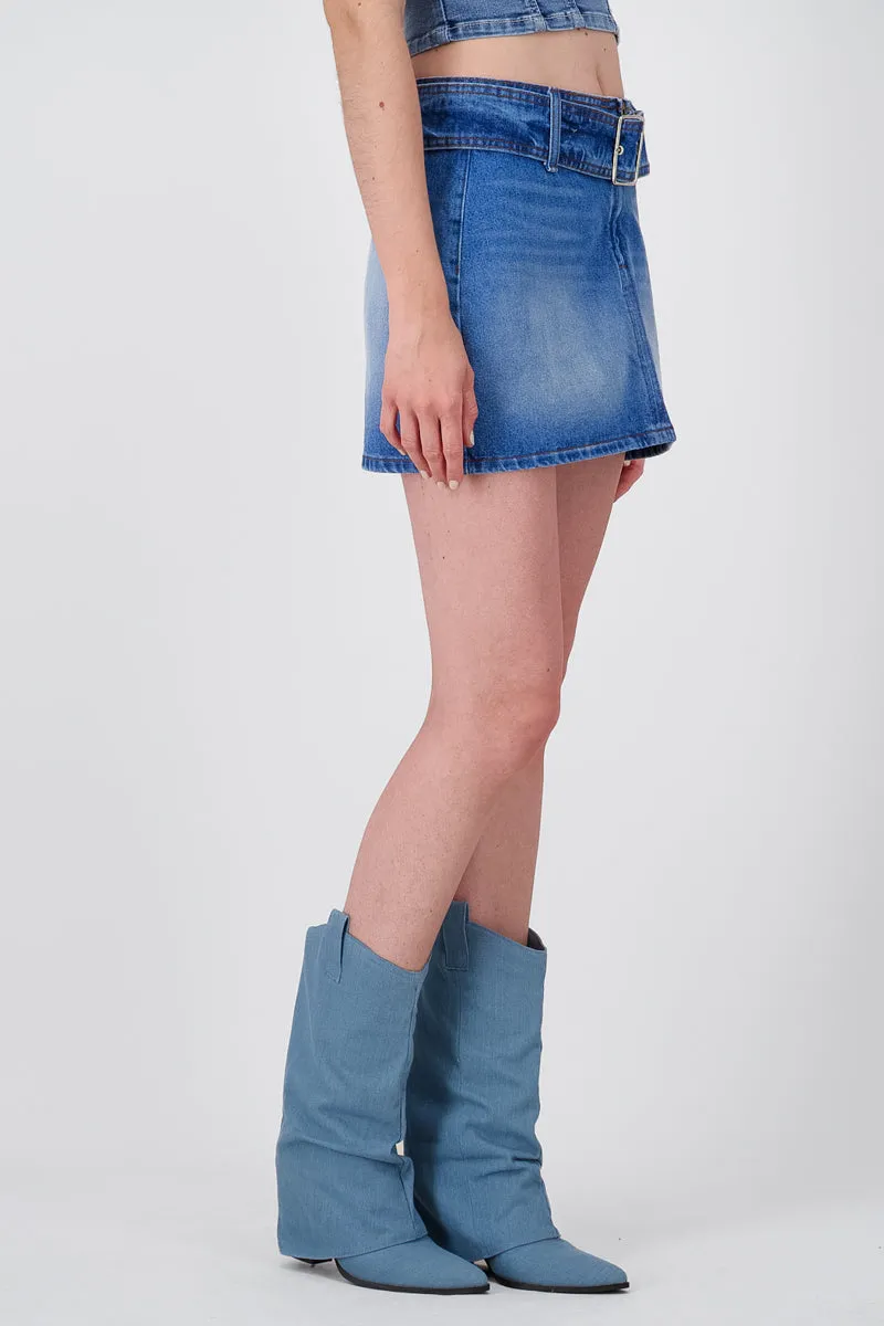 mini falda denim con cinturon sold by Shasa product image thumbnail 3