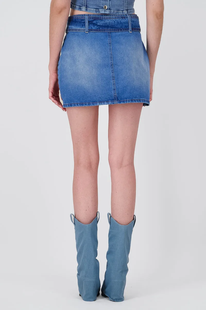 mini falda denim con cinturon sold by Shasa product image thumbnail 4