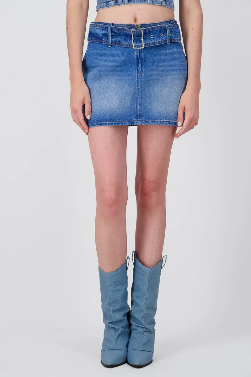 mini falda denim con cinturon sold by Shasa product image thumbnail 2