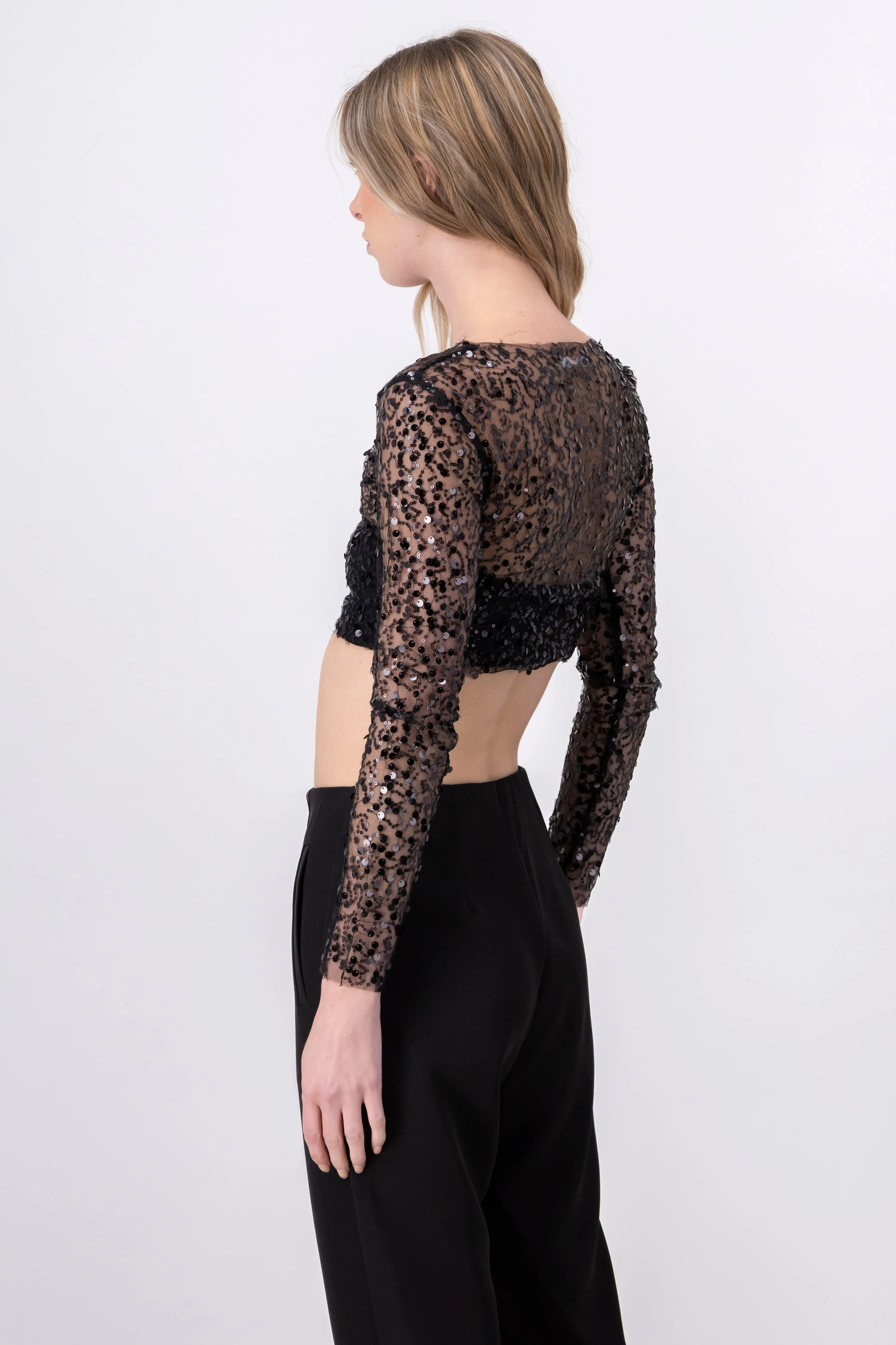 Top crop manga larga brillos sold by Shasa product image thumbnail 4