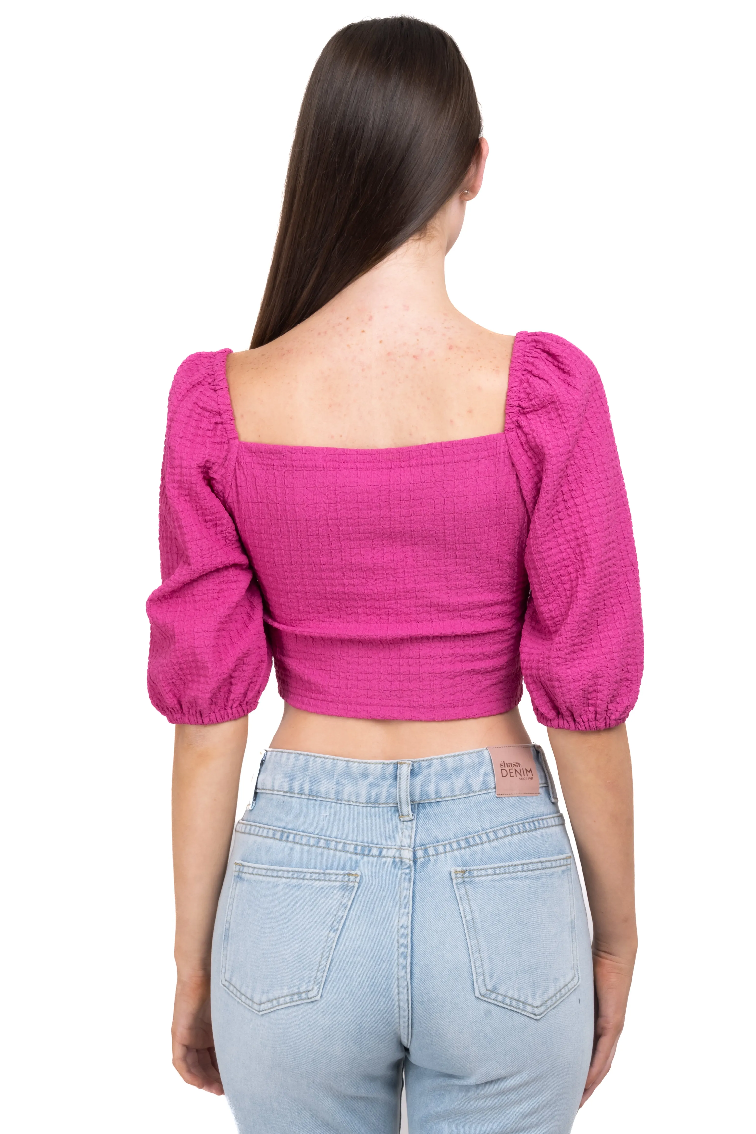 Top crop manga abullonada textura sold by Shasa product image thumbnail 4