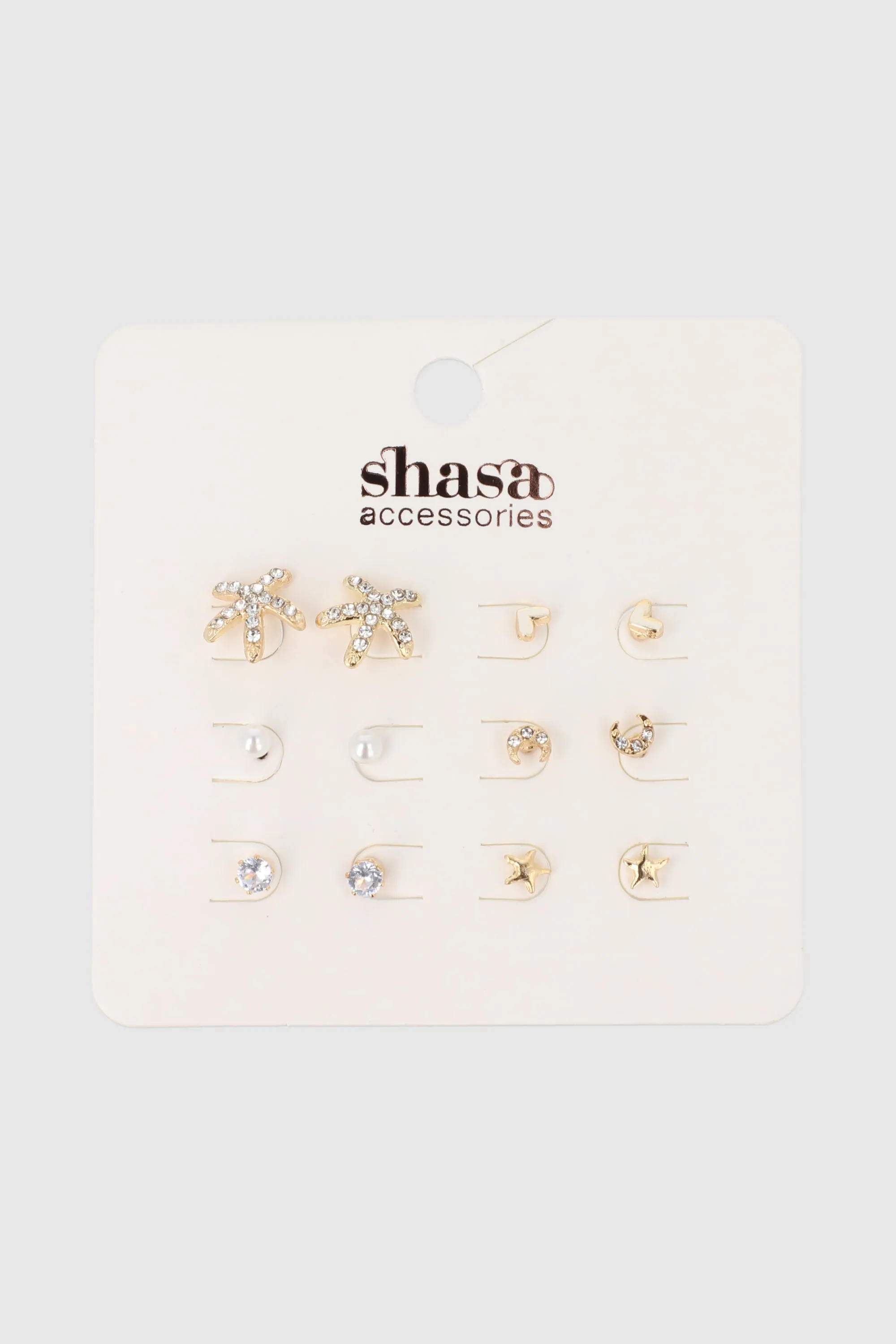 Set 6 Pares Aretes Studs sold by Shasa