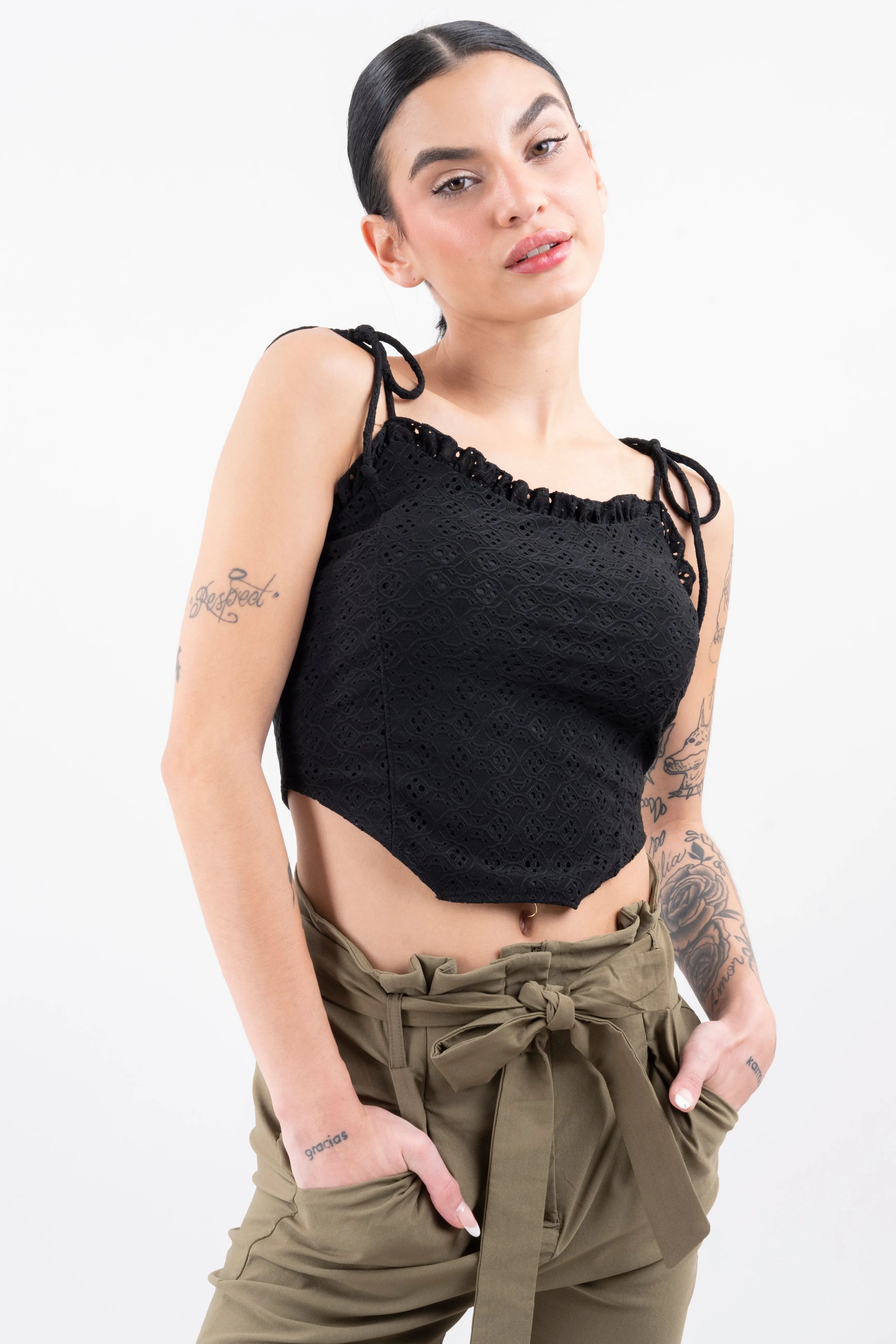 Corset flores eyelet sold by Shasa