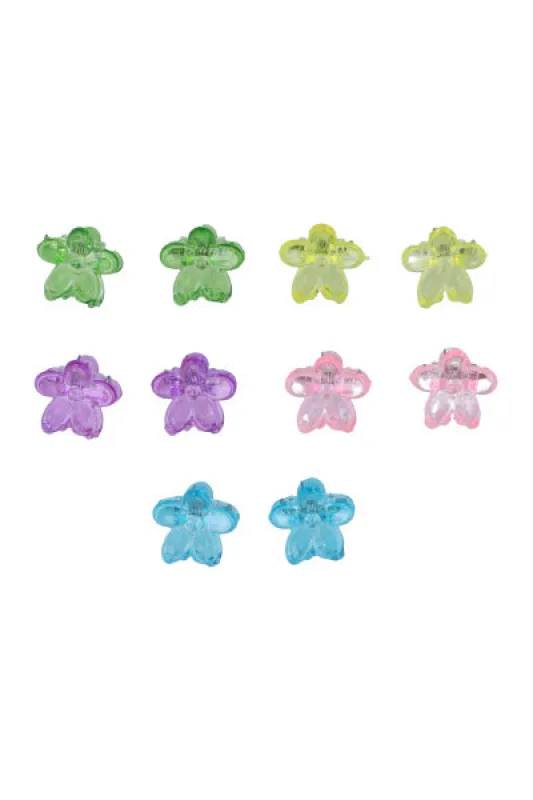 Set 10 pincitas florecitas glitter sold by Shasa