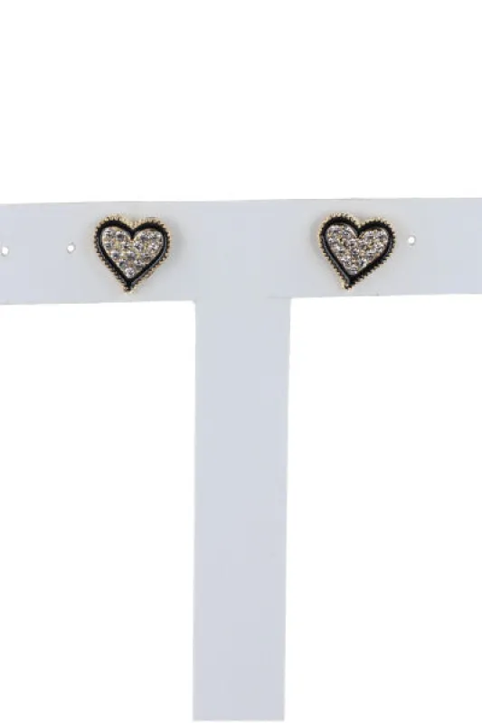 Aretes corazón brillos sold by Shasa
