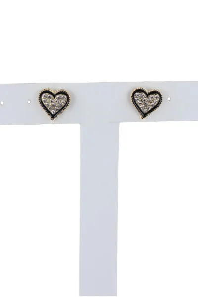 Aretes corazón brillos sold by Shasa