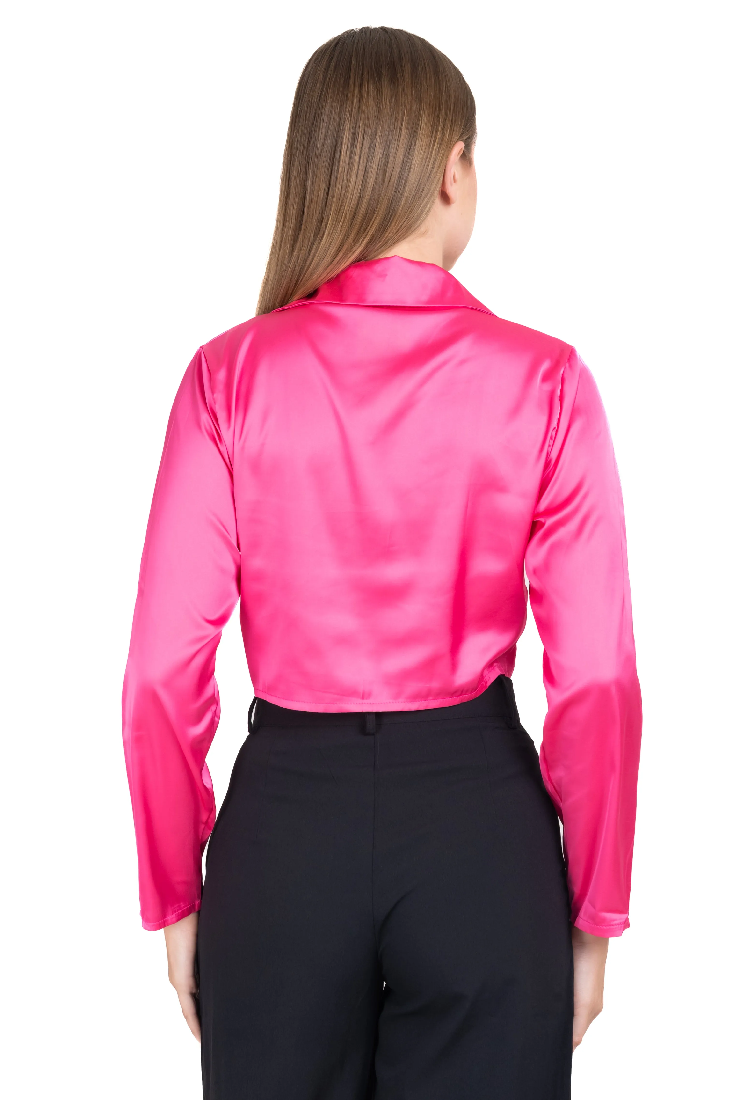 Camisa crop satinada botones sold by Shasa product image thumbnail 4