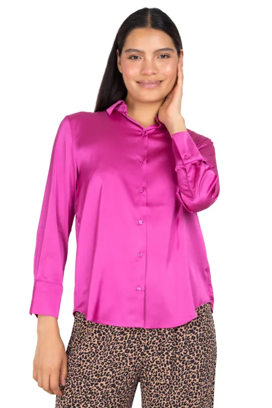 Camisa satín manga larga botones sold by Shasa