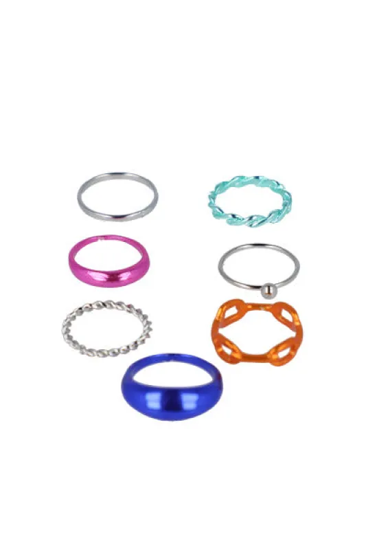 Set 7 anillos mix sold by Shasa