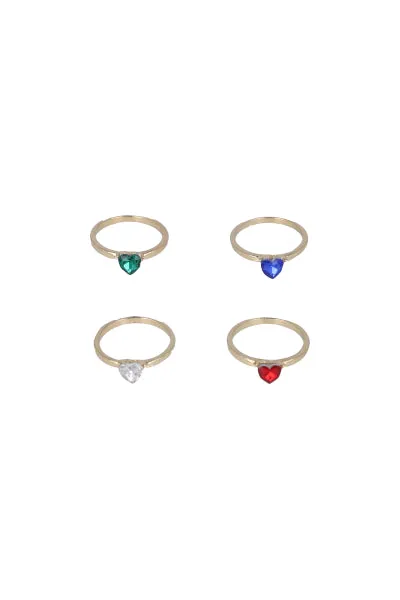 Set 4 Anillos Metálicos Corazón sold by Shasa