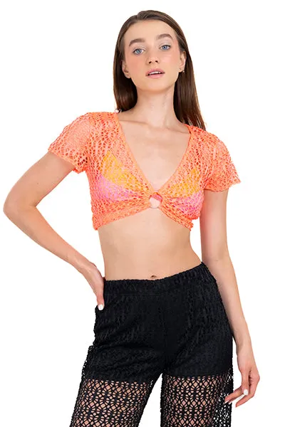 Top crop eyelet aro sold by Shasa