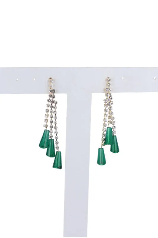 Aretes colgantes tiras brillos cuentas sold by Shasa