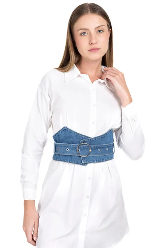 Cinturón denim cruzado sold by Shasa