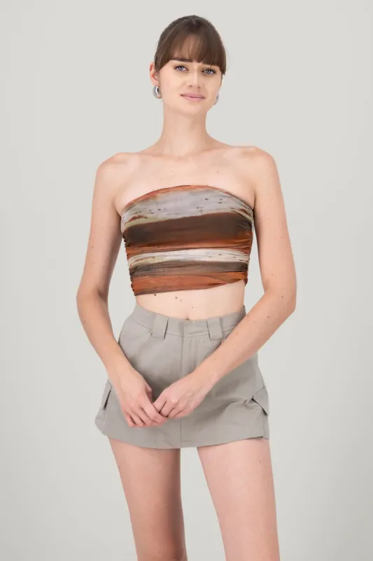 Top strapless mesh estampado sold by Shasa