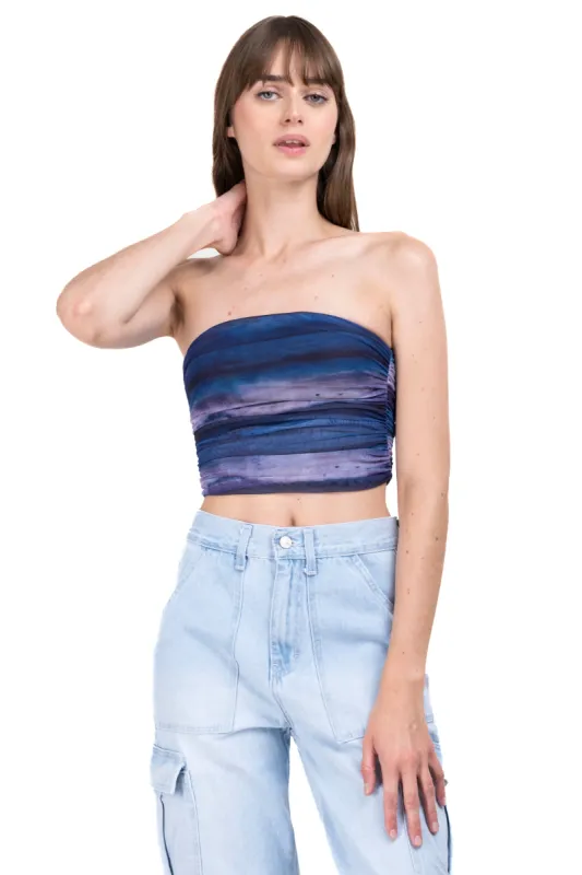 Top strapless mesh estampado sold by Shasa