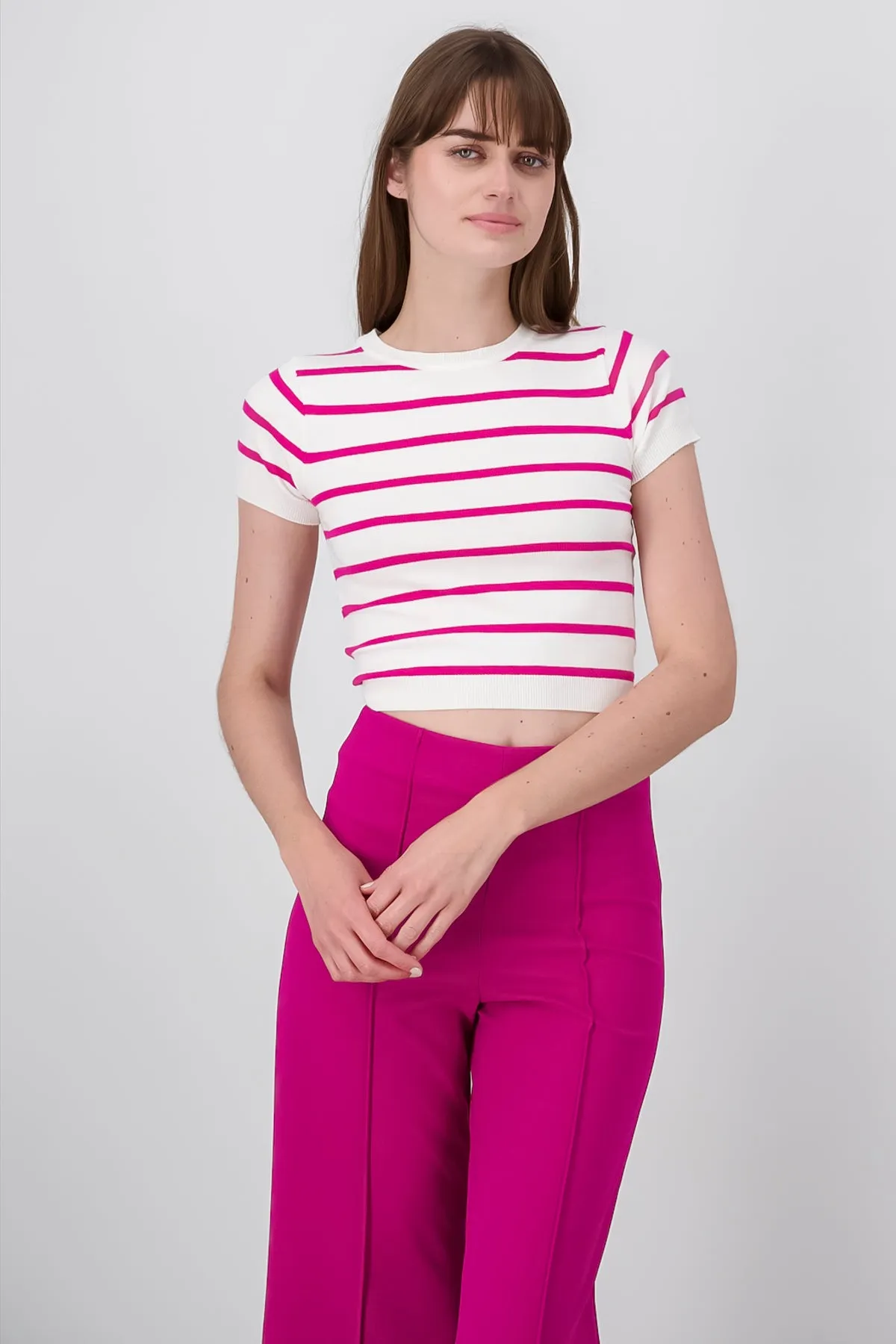 Top tejido manga corta rayas sold by Shasa