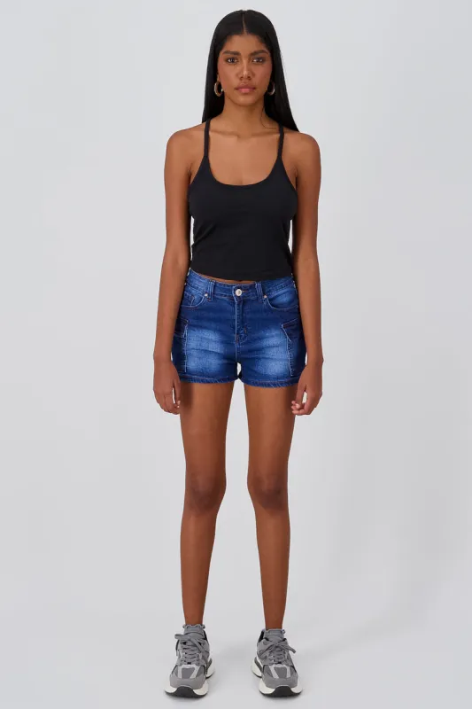Shorts denim con bolsas cargo sold by Shasa
