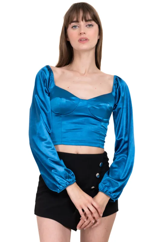 Blusa satín manga larga sold by Shasa