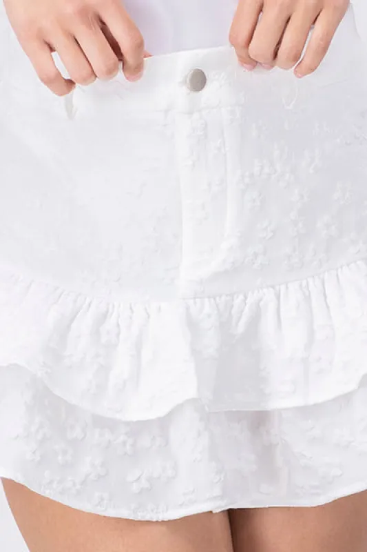 Mini Falda Olanes Textura Flores sold by Shasa