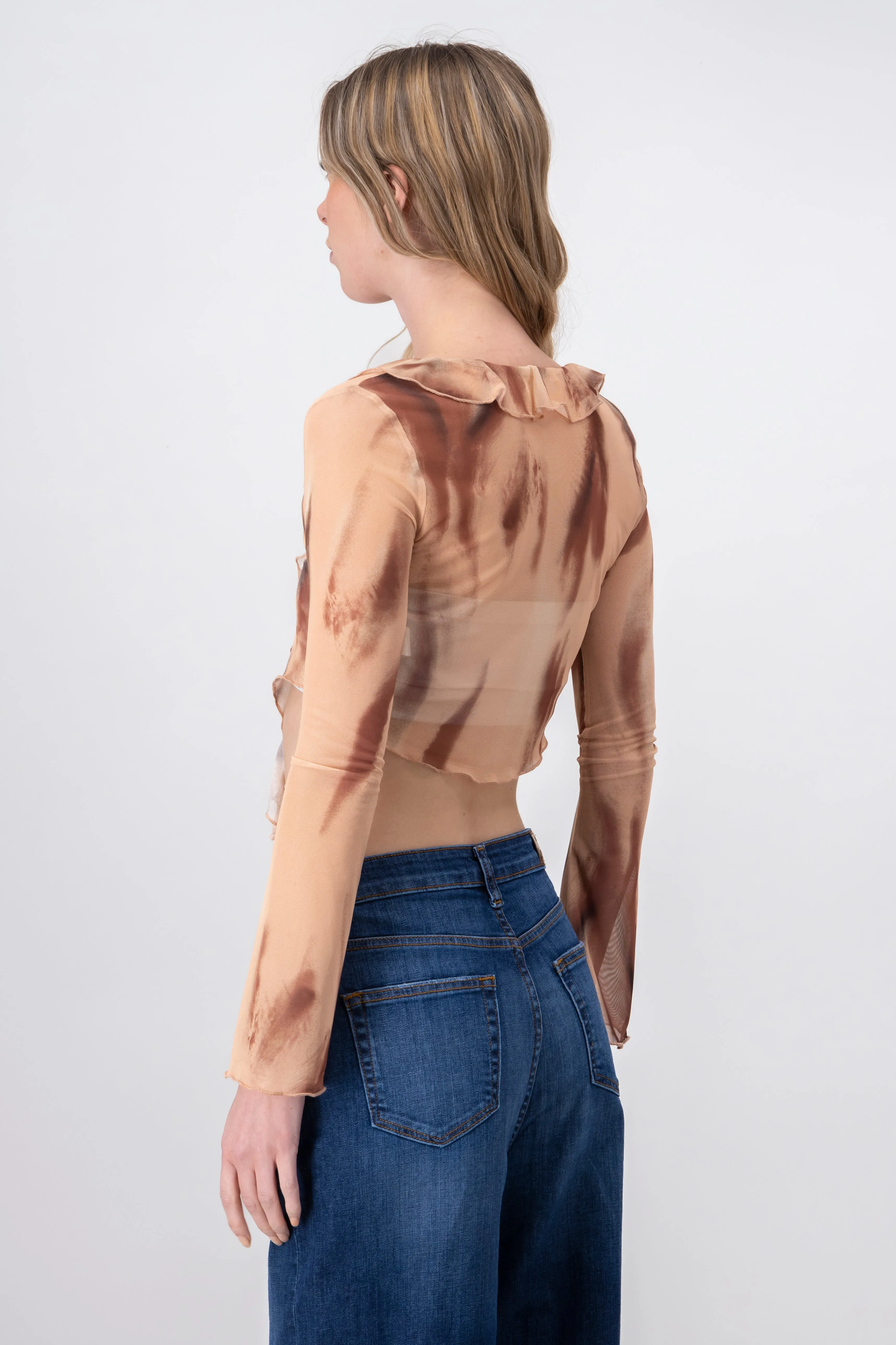 Top crop mesh manga campana sold by Shasa product image thumbnail 4