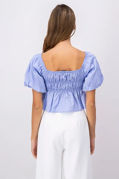 Top popelina manga corta abullonada sold by Shasa product image thumbnail 5