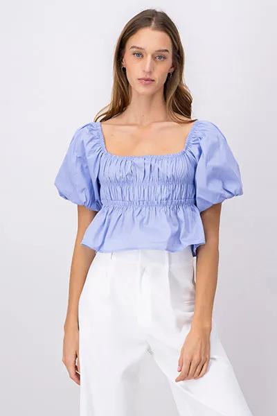 Top popelina manga corta abullonada sold by Shasa product image thumbnail 3