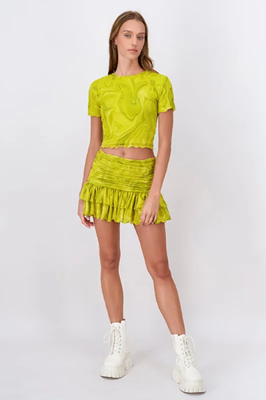 Falda mini mesh fruncida sold by Shasa