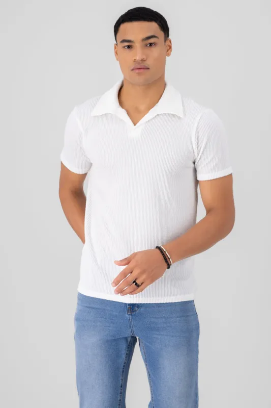Playera cuello polo entretejida sold by Shasa
