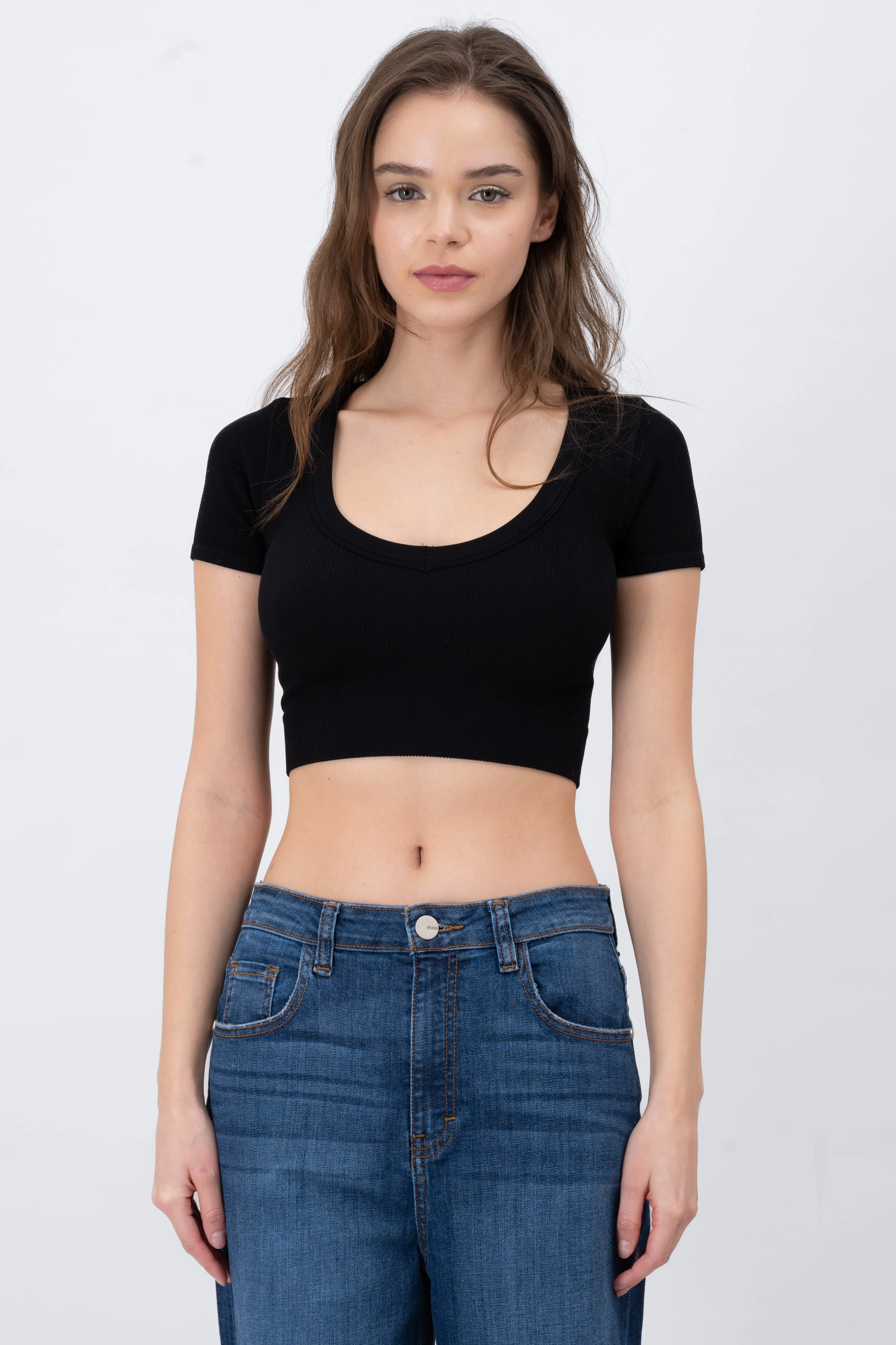 Top Rib Manga Corta Cuello V sold by Shasa product image thumbnail 2