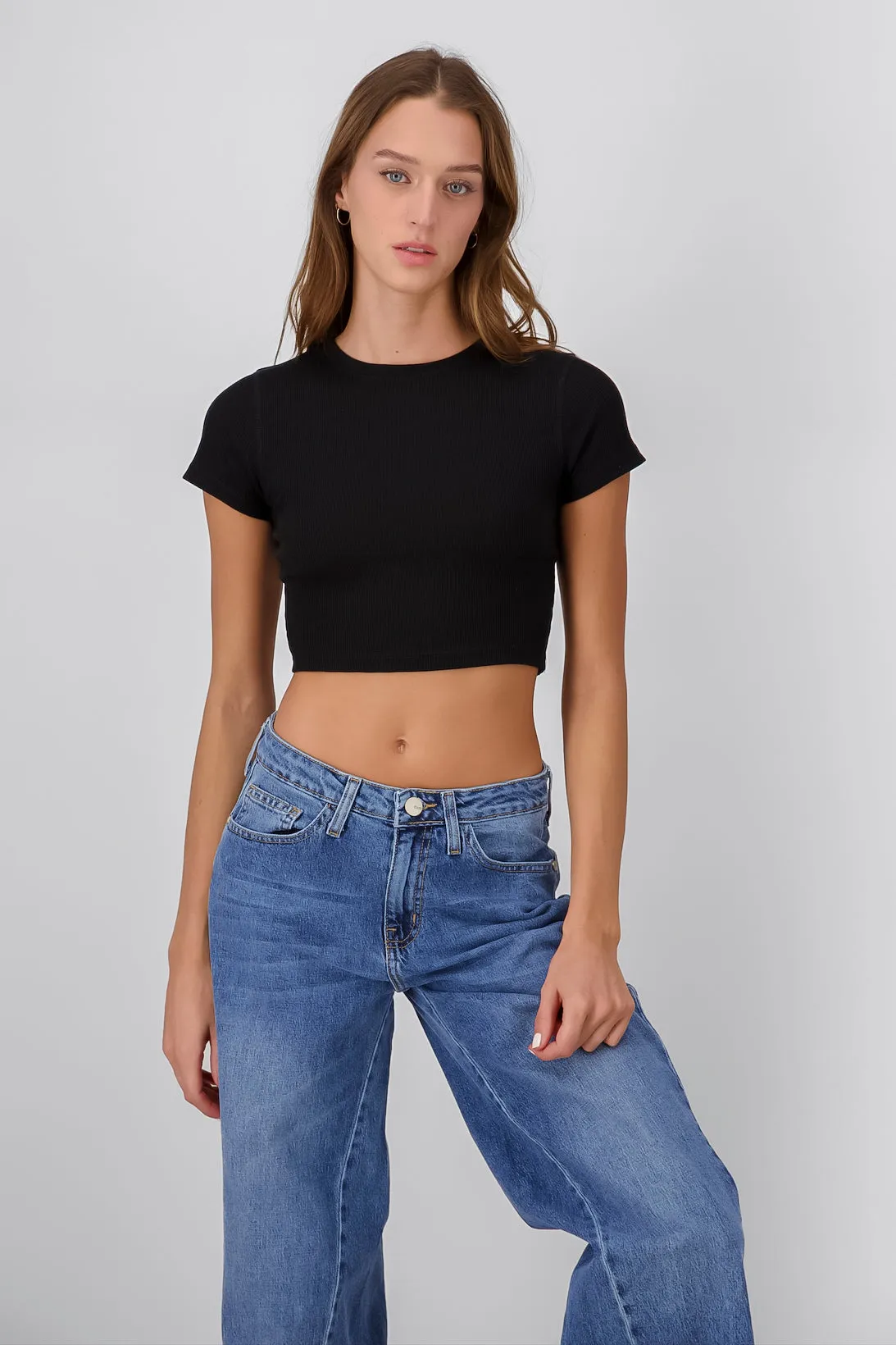 Top manga corta rib sold by Shasa