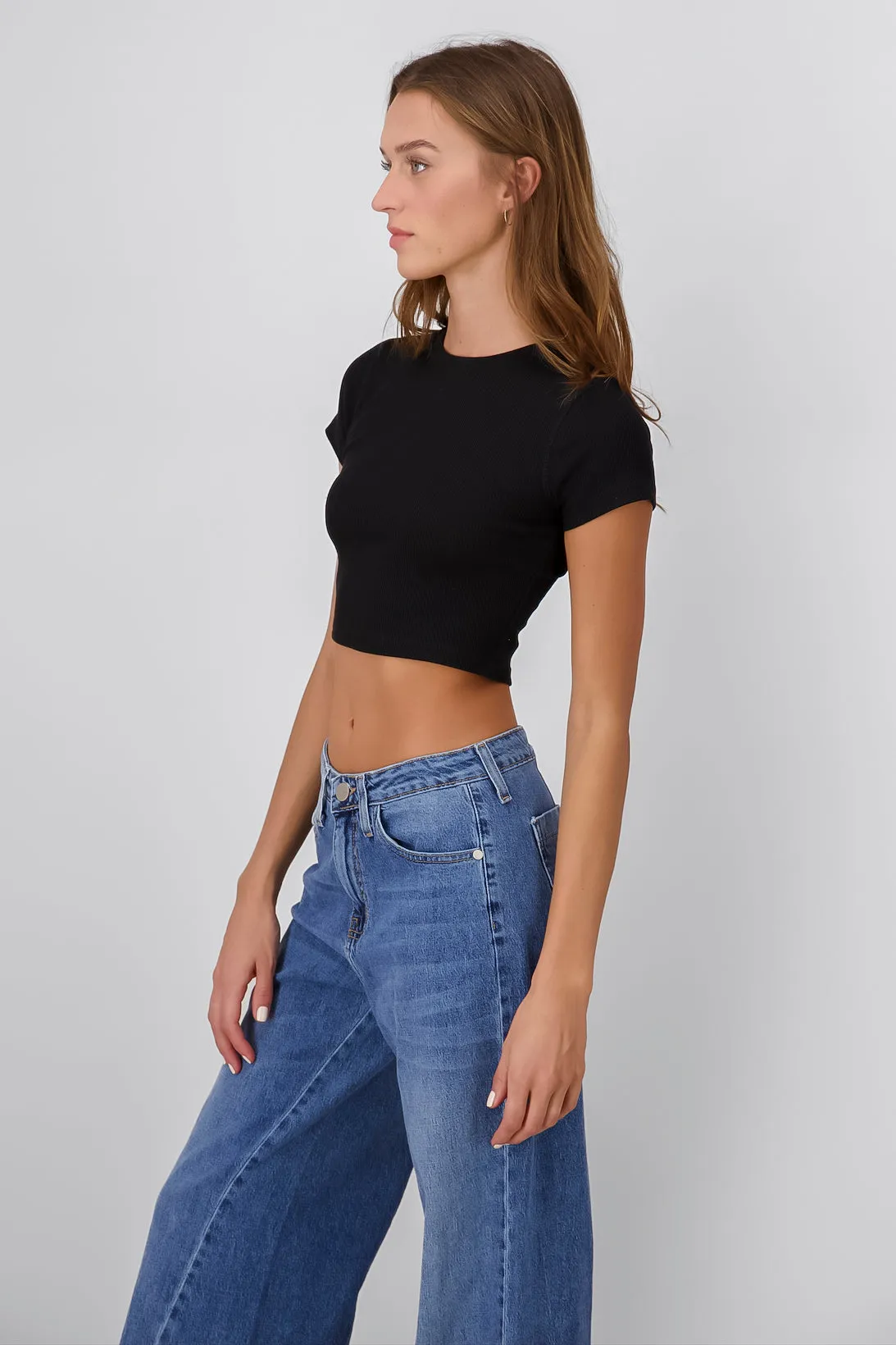 Top manga corta rib sold by Shasa product image thumbnail 3