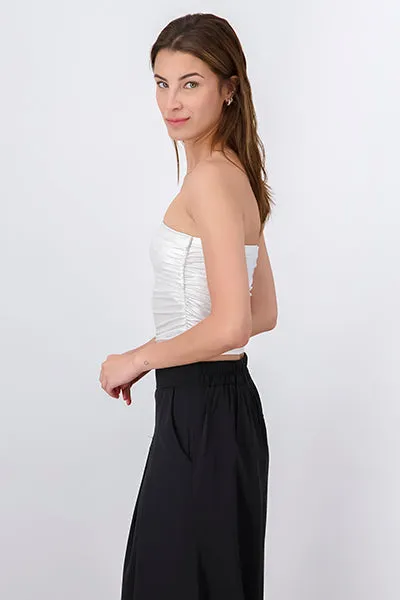 Top strapless plisado metálico sold by Shasa product image thumbnail 3