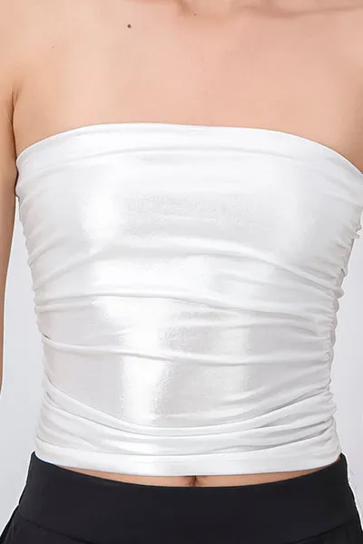 Top strapless plisado metálico sold by Shasa product image thumbnail 5