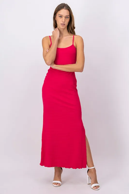 Vestido maxi textura abertura sold by Shasa