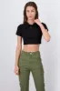 Top crop cuello polo liso sold by Shasa