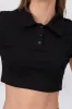 Top crop cuello polo liso sold by Shasa