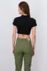 Top crop cuello polo liso sold by Shasa