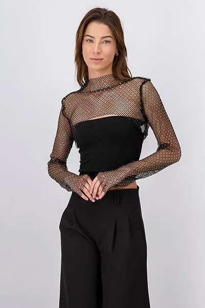 Top Crop Red Pedrería sold by Shasa product image thumbnail 2