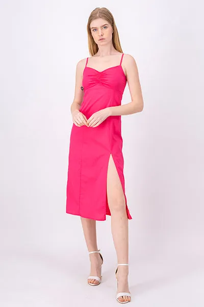 Vestido midi espalda elástica sold by Shasa