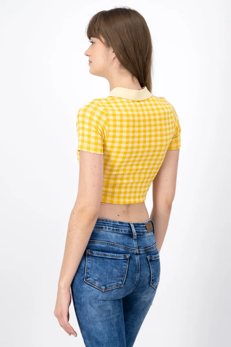 Top cuadros cuello polo sold by Shasa product image thumbnail 4