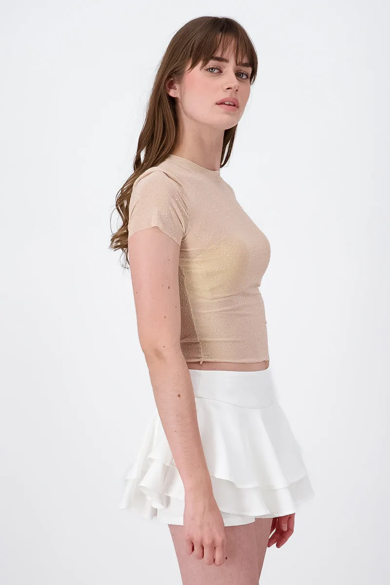 Top mesh brillos manga corta sold by Shasa product image thumbnail 3