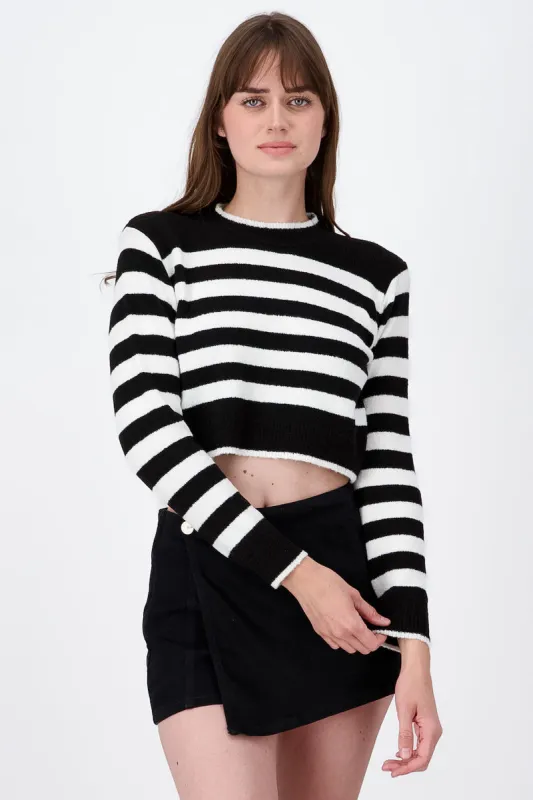 Sueter crop detalle rayas sold by Shasa
