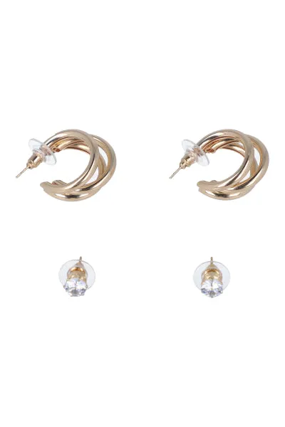 Set 2 pares aretes brillo sold by Shasa product image thumbnail 2