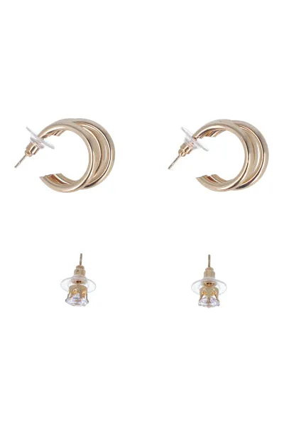 Set 2 pares aretes brillo sold by Shasa