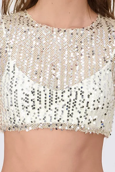 Top crop red lentejuelas sold by Shasa product image thumbnail 5