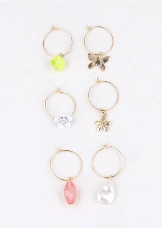 Set 6 aros mariposa sold by Shasa