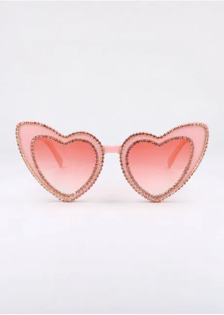 Lentes oversize corazones brillos sold by Shasa