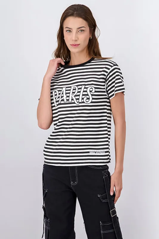 Playera Rayas Paris Manga Corta sold by Shasa