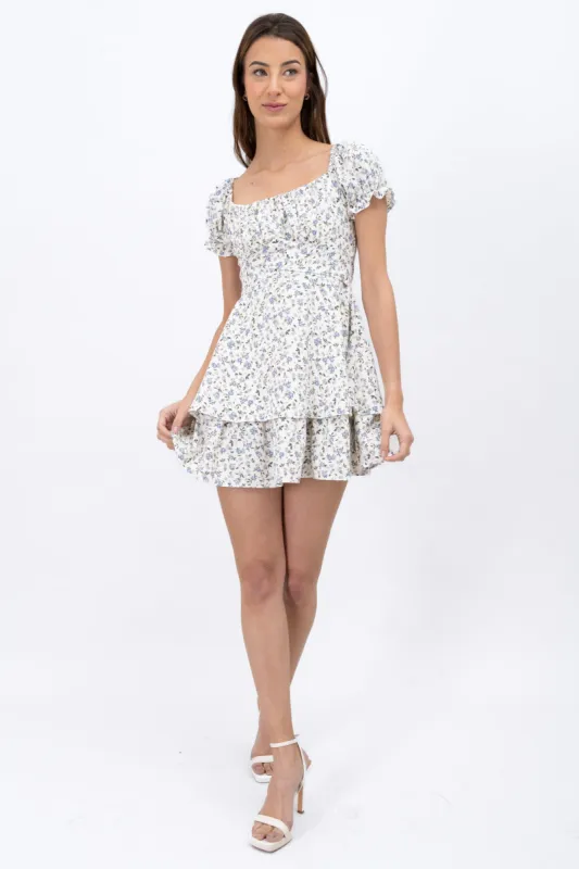 Vestido Mini Flores Manga Olanes sold by Shasa